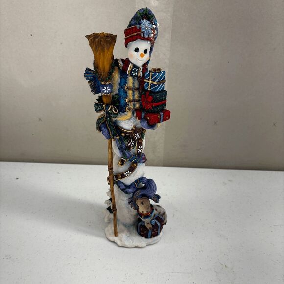 Vintage Lenox 2002 Winter Guest Pencil Snowman Christmas 12" Tall 3.5" Base - Picture 1 of 6